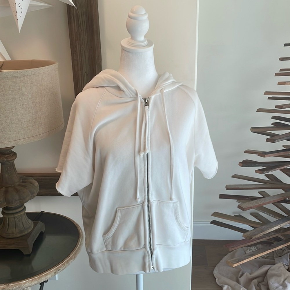 Nili Lotan Zip Up, Half-Sleeve Hoodie
